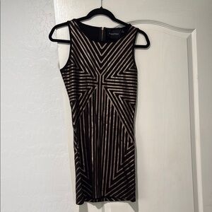 MINKPINK Black and Gold Geometric Dress